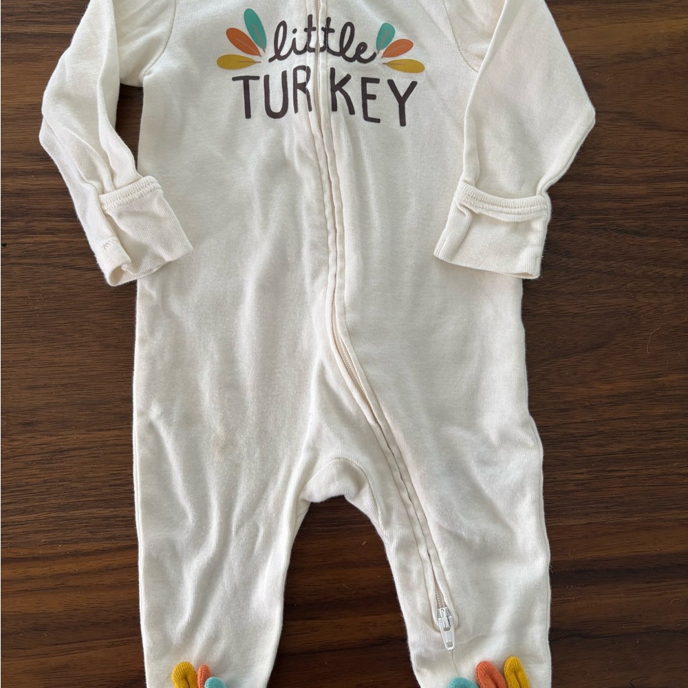 Old Navy Cream 'Little Turkey' Kids Footie